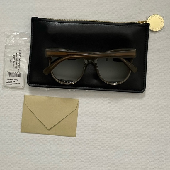 Stella McCartney SCO100S 004 BROWN BRONZE 61 star studded mirrored oversized